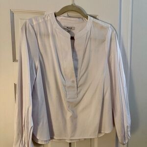 Madewell Classic White Pull-over Blouse • SZ M